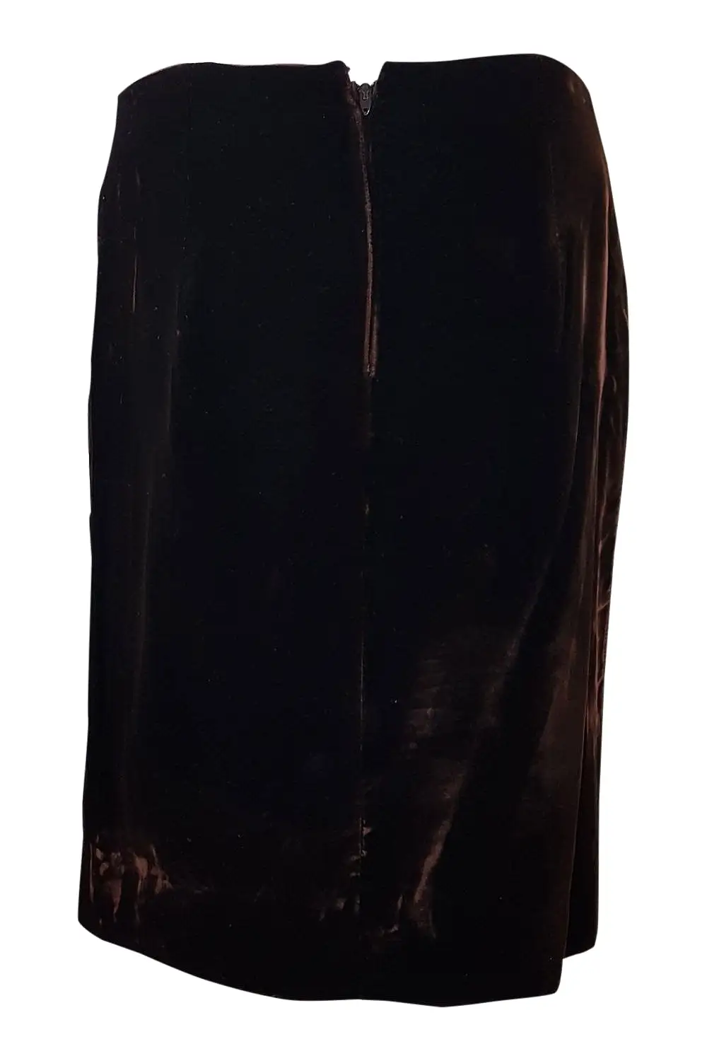 FRANK TIGNINO Brown Knee Length Velvet Skirt (UK 10)