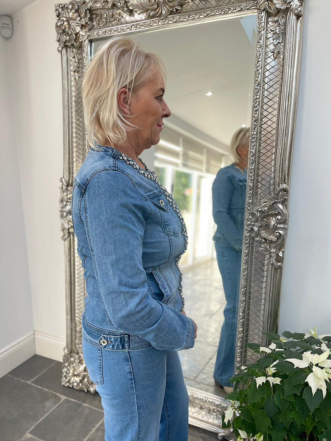 Gem Embellished Denim Jacket Cara