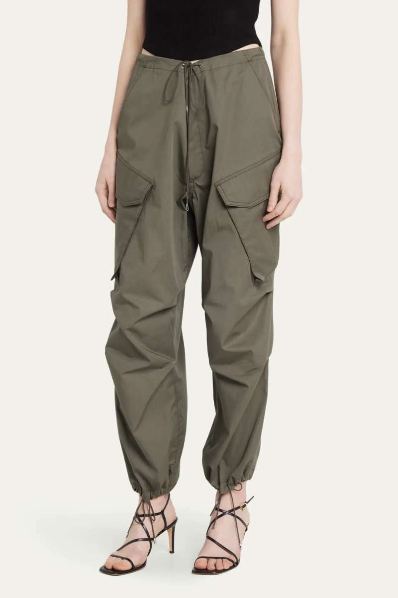 Ginerva Cargo Pant - Caviar Dark Seaweed Green