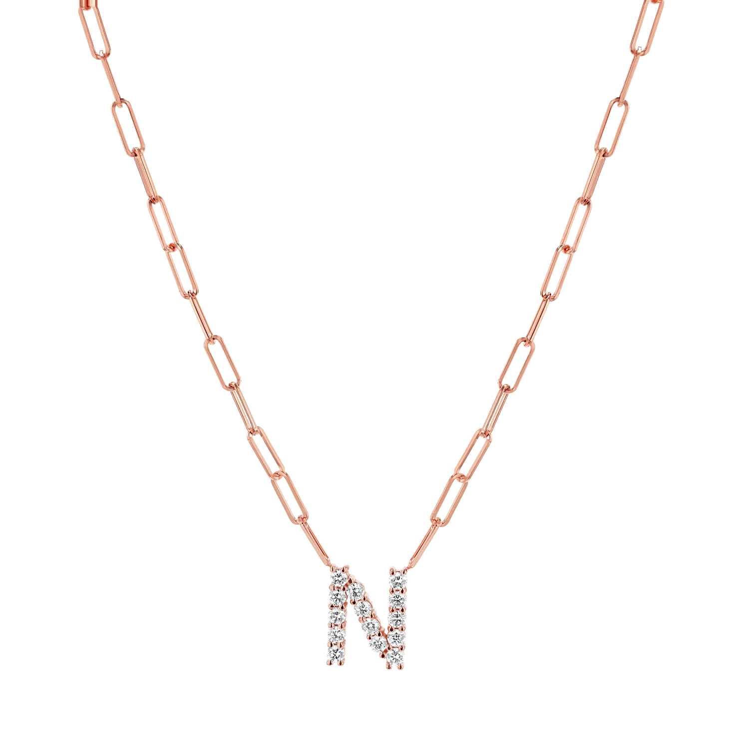 Grand Initial Paper Clip Necklace