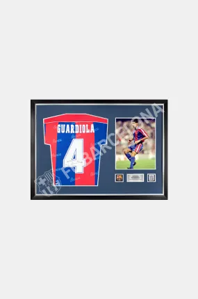 GUARDIOLA | Pep Guardiola Official FC Barcelona Back Signed and Framed 1994 Home Shirt