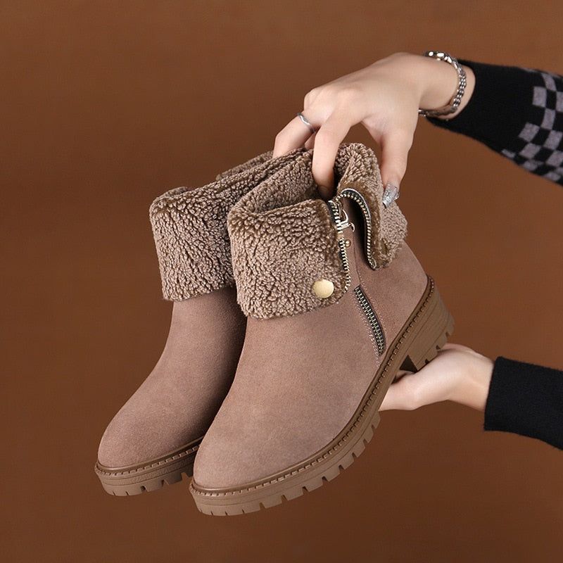 High-Quality Suede Leather Boot Women's Casual Shoes EK121