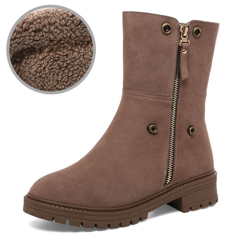 High-Quality Suede Leather Boot Women's Casual Shoes EK121