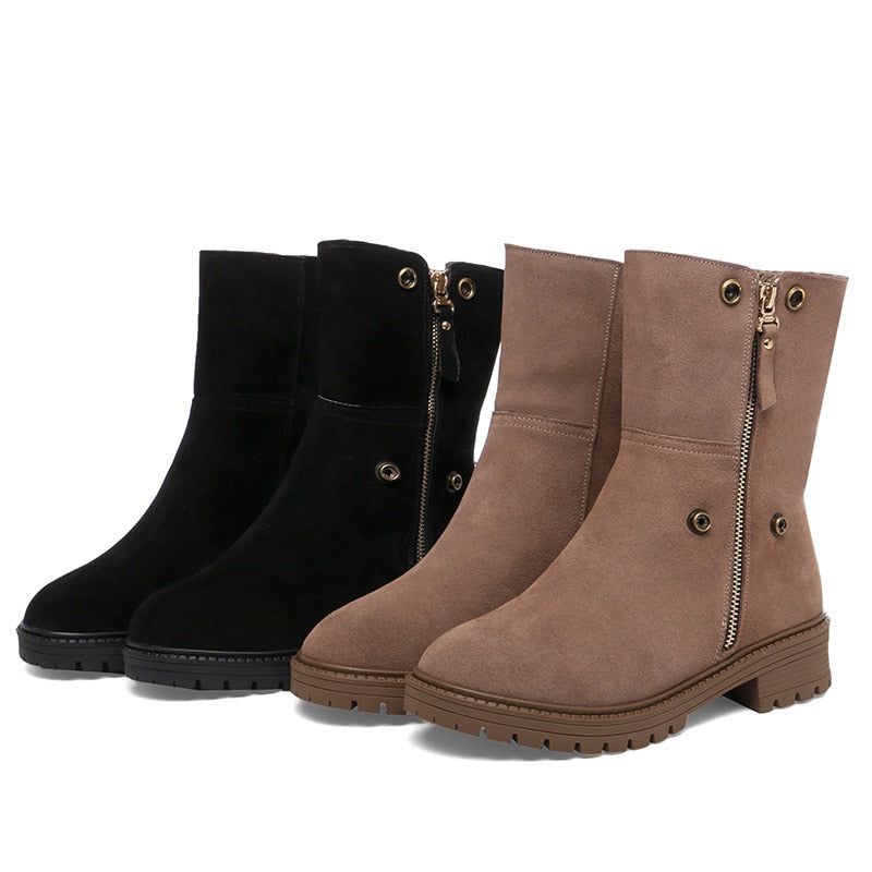 High-Quality Suede Leather Boot Women's Casual Shoes EK121