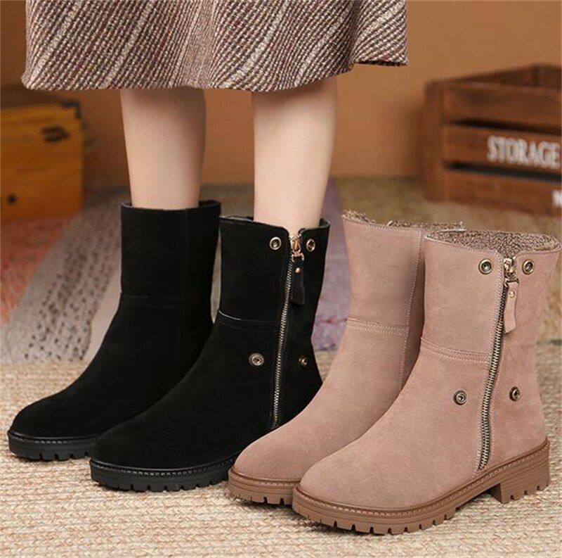 High-Quality Suede Leather Boot Women's Casual Shoes EK121