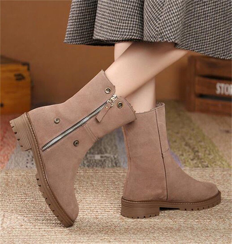 High-Quality Suede Leather Boot Women's Casual Shoes EK121