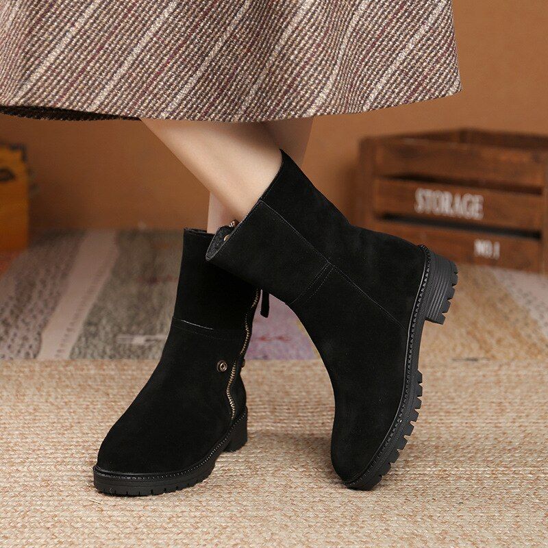 High-Quality Suede Leather Boot Women's Casual Shoes EK121