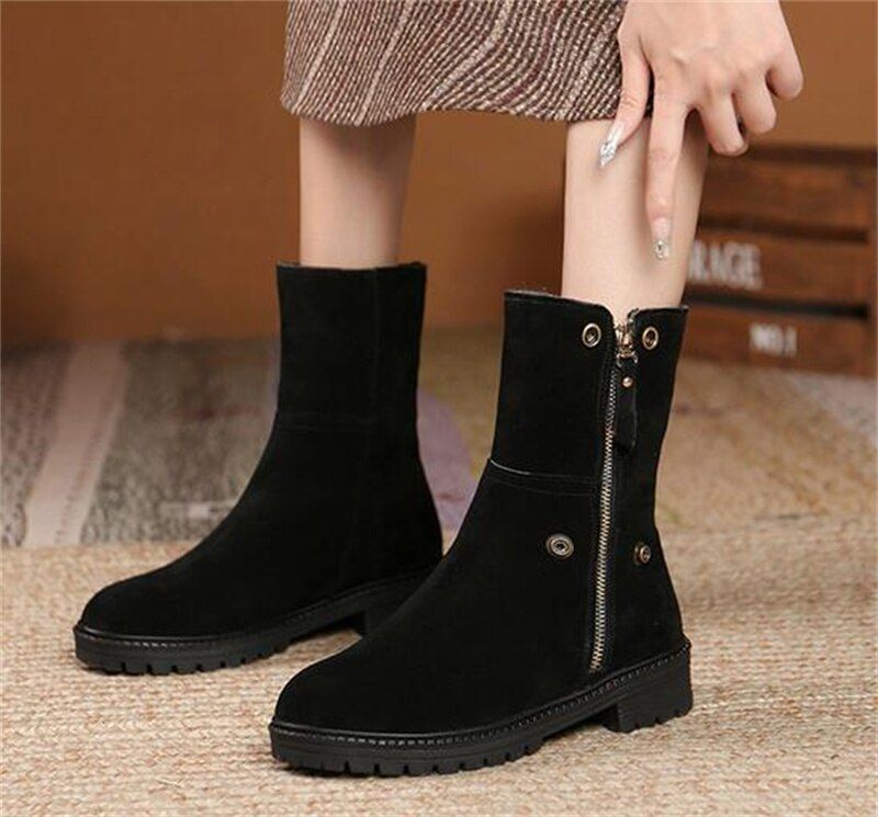 High-Quality Suede Leather Boot Women's Casual Shoes EK121