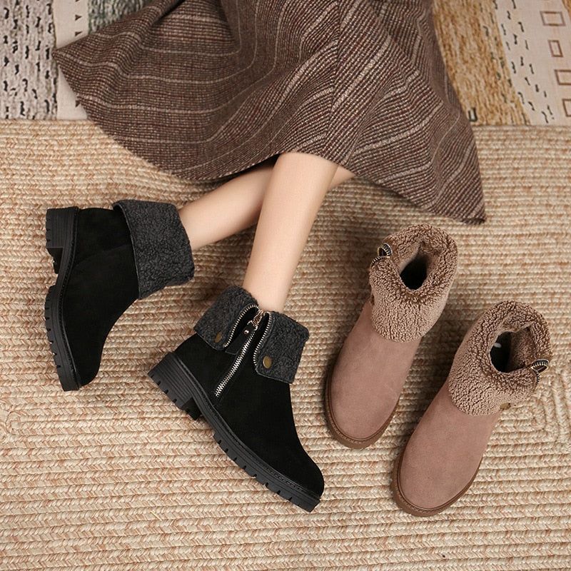 High-Quality Suede Leather Boot Women's Casual Shoes EK121