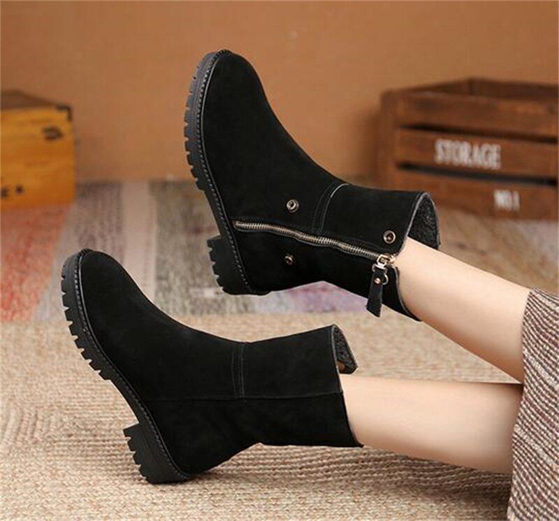 High-Quality Suede Leather Boot Women's Casual Shoes EK121