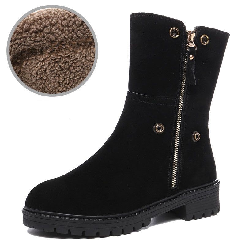 High-Quality Suede Leather Boot Women's Casual Shoes EK121