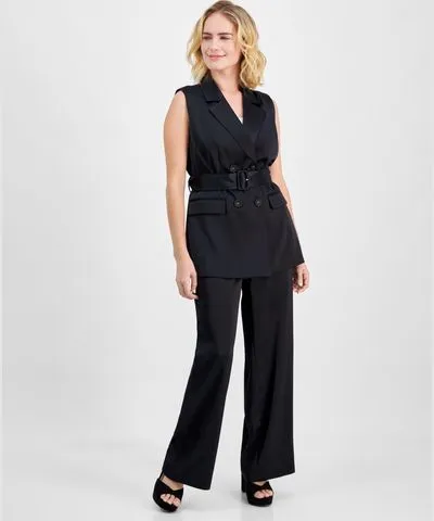 I.N.C. International Concepts Petite High-Rise Satin Pants