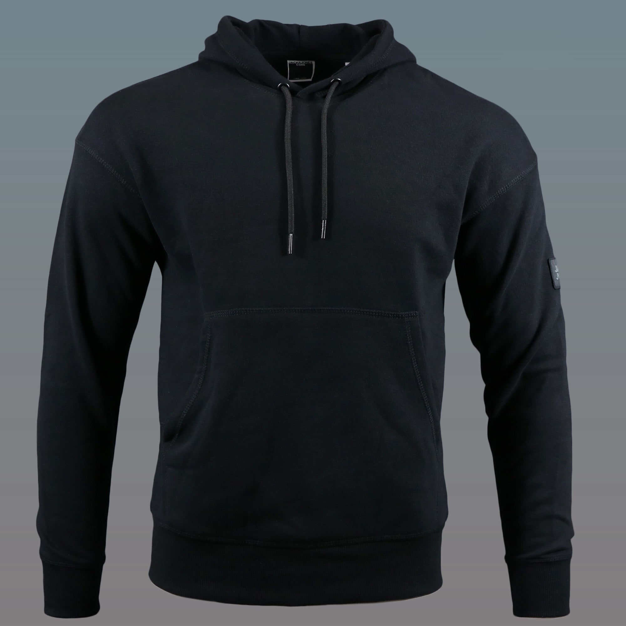 Jack And Jones Jet Black Pullover Hoodie | Black Hoodie