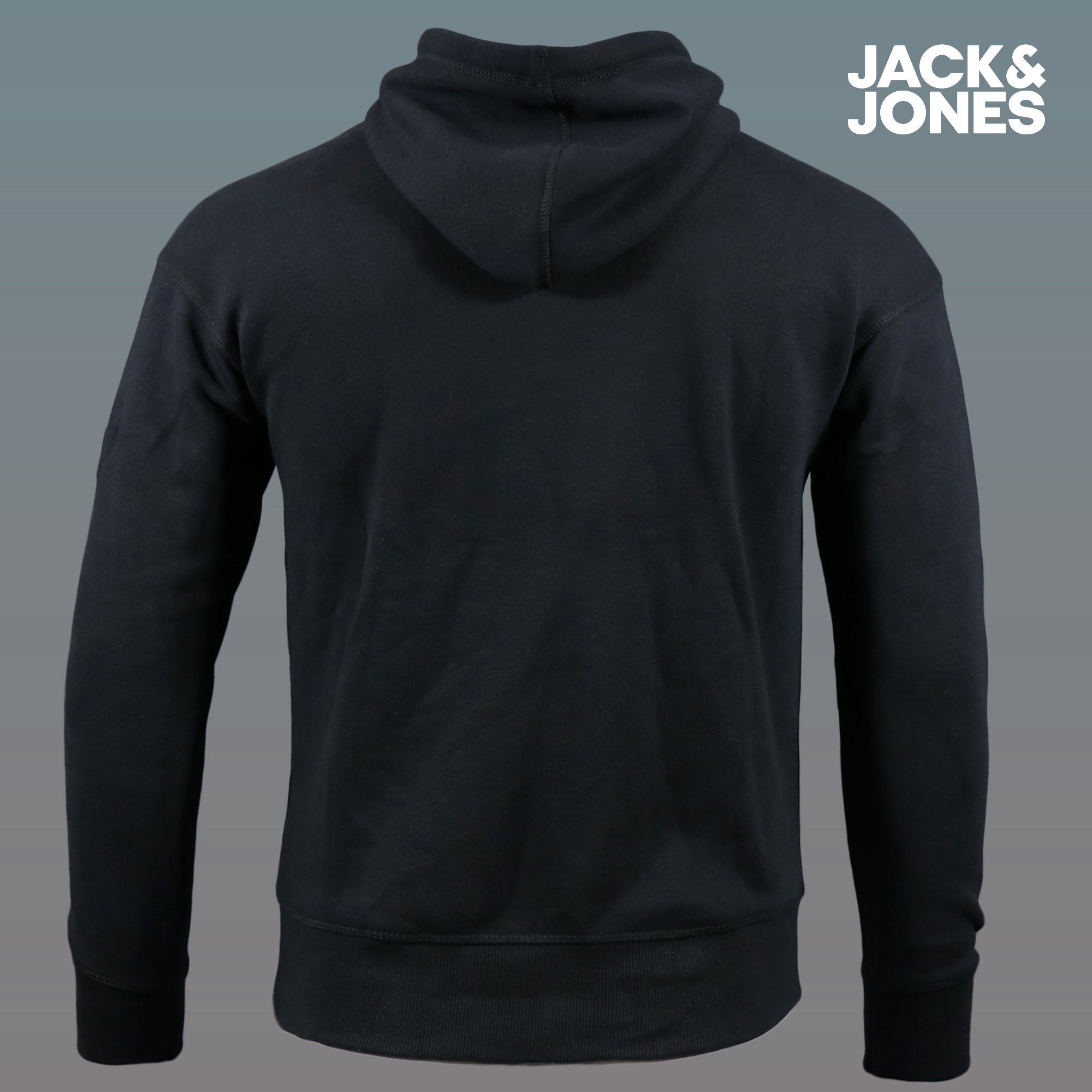 Jack And Jones Jet Black Pullover Hoodie | Black Hoodie