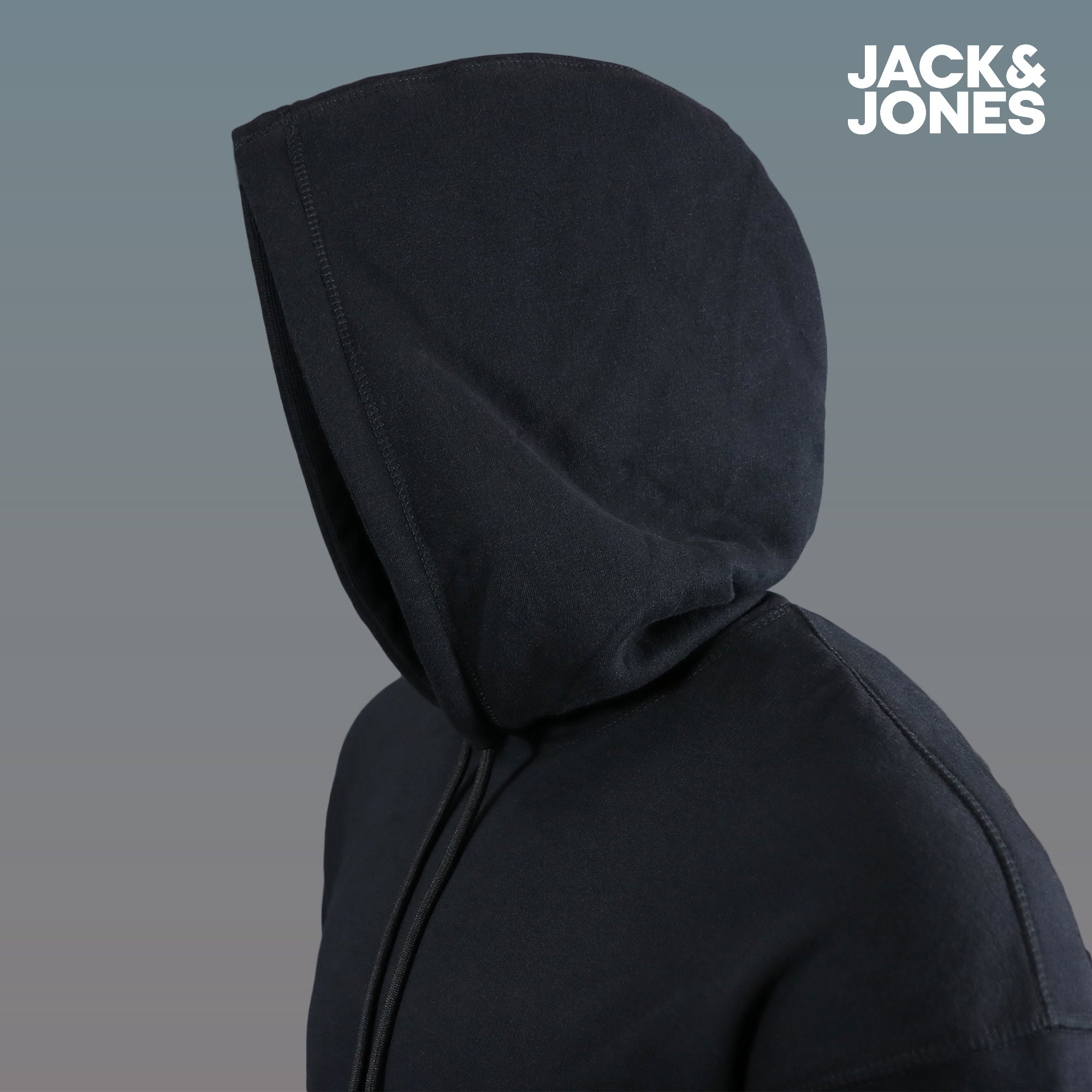 Jack And Jones Jet Black Pullover Hoodie | Black Hoodie