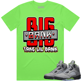 Jordan 5 Green Bean 5s Shirt to Match - RED BIG BANK