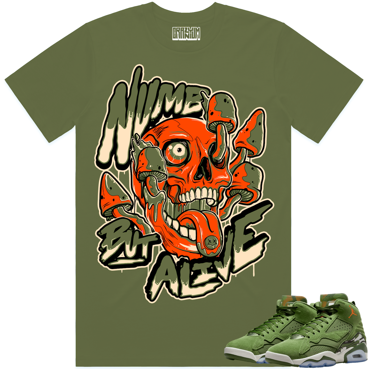 Jordan MVP Sky J Olive Shirt to Match - CELADON NUMB ALIVE