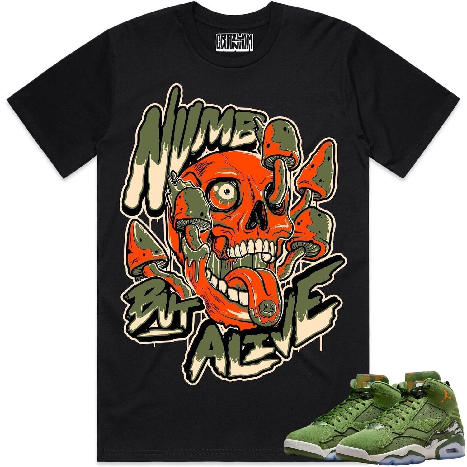 Jordan MVP Sky J Olive Shirt to Match - CELADON NUMB ALIVE