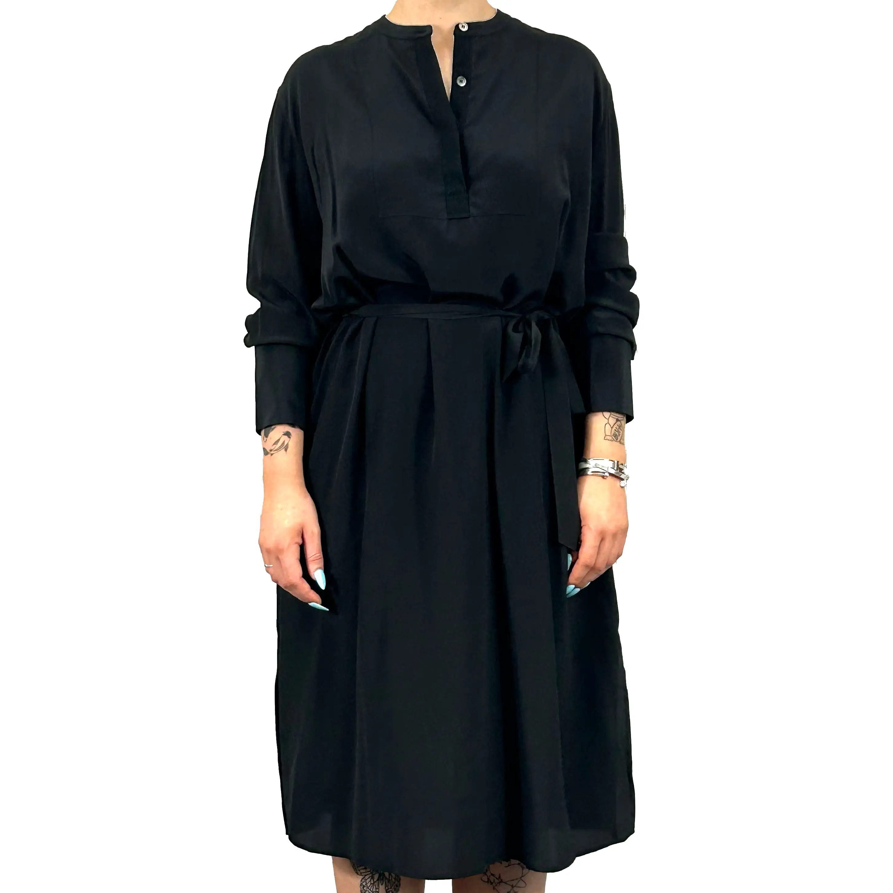 Joseph Black Silk Tunic Shirtdress XS