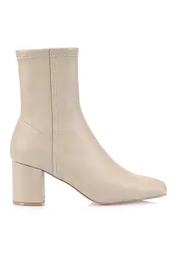 Juan II Sock Boots - Nude Stretch Kid Leather