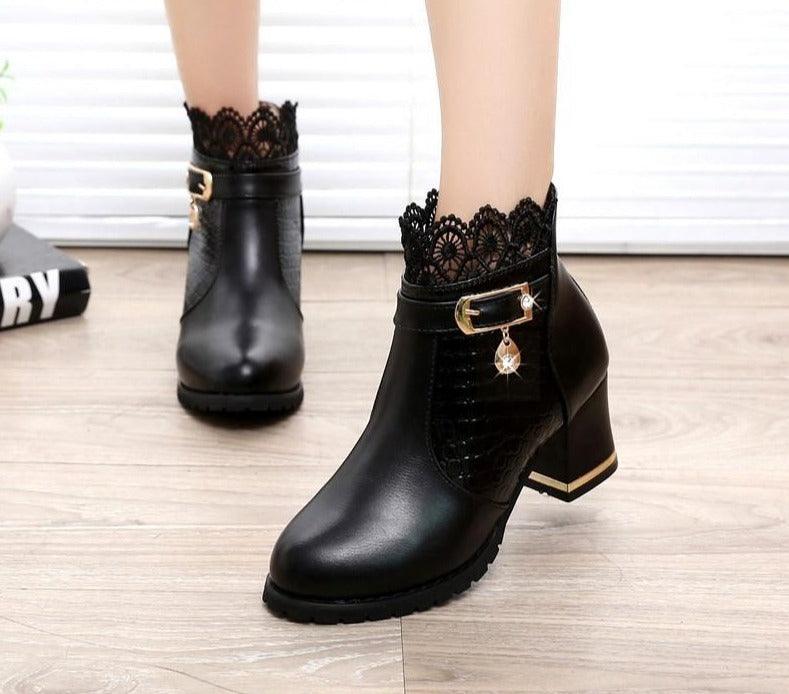 Lace Ankle Woman Boots