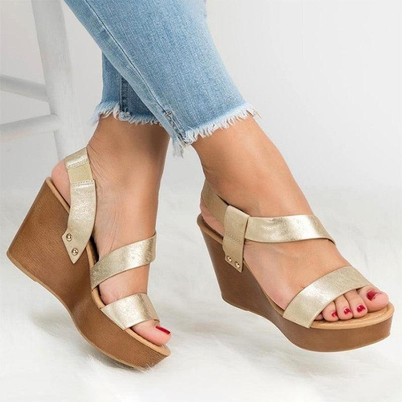 Ladies Slip On Wedge Shoes