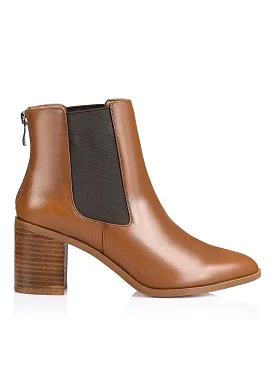 Laurah Chelsea Ankle Boots - Tan Leather