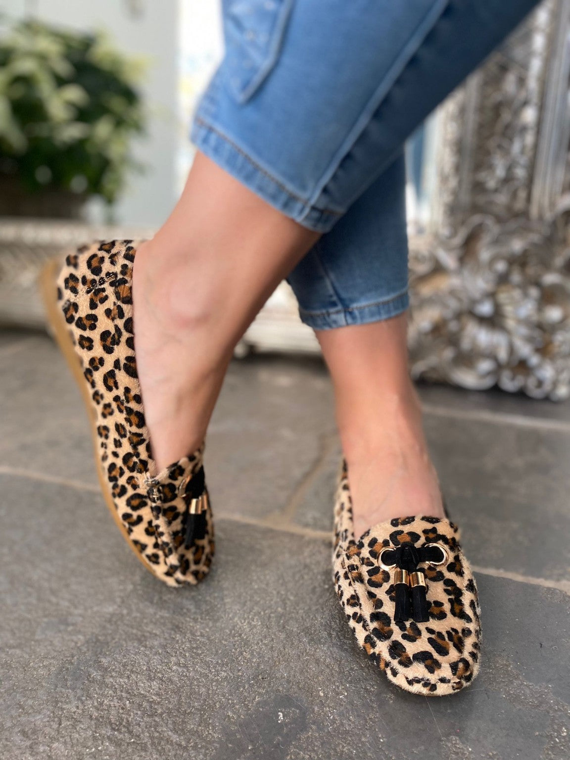 Leopard Print Tassel Loafers