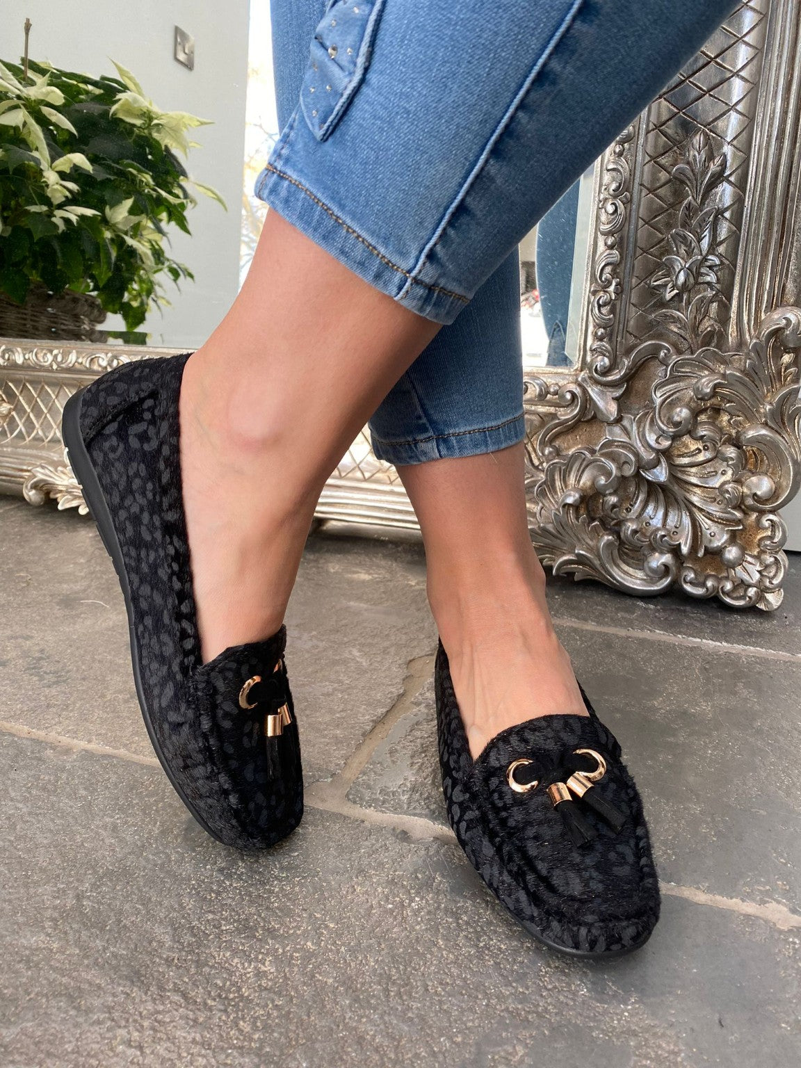 Leopard Print Tassel Loafers