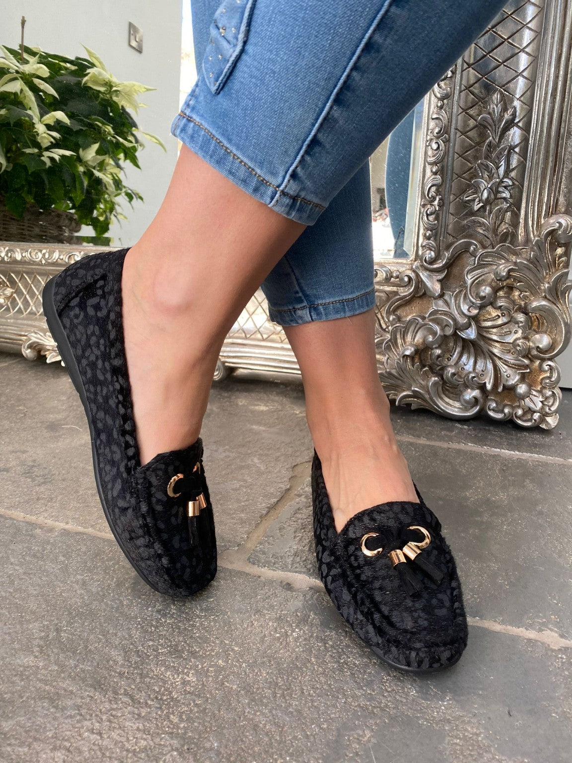 Leopard Print Tassel Loafers