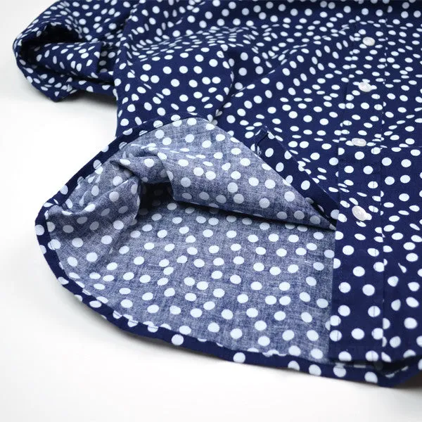 Libertine-Libertine - Hunter Shirt Sunset - Dark Navy with White Dots