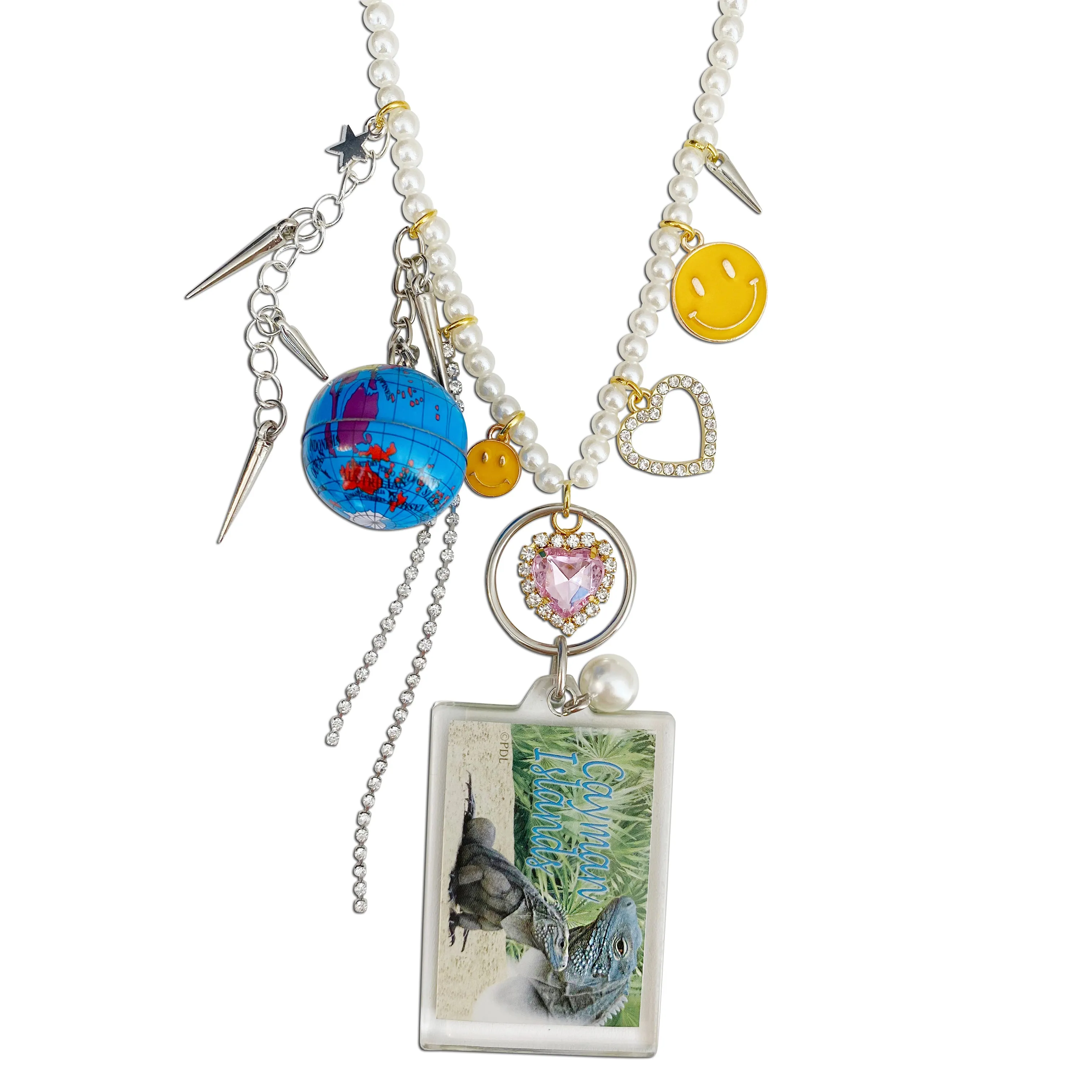 Lizard Love Pearl Charm Necklace