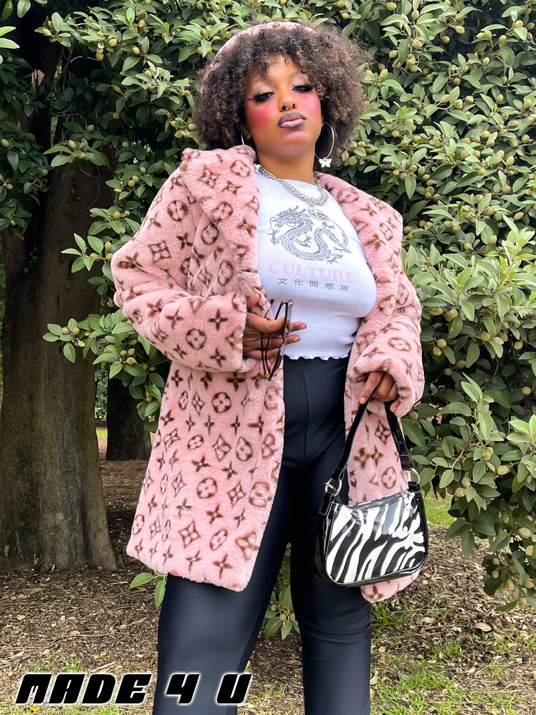 LUXURIOUS FAUX FUR JACKET - PINK  MADE 4 U 