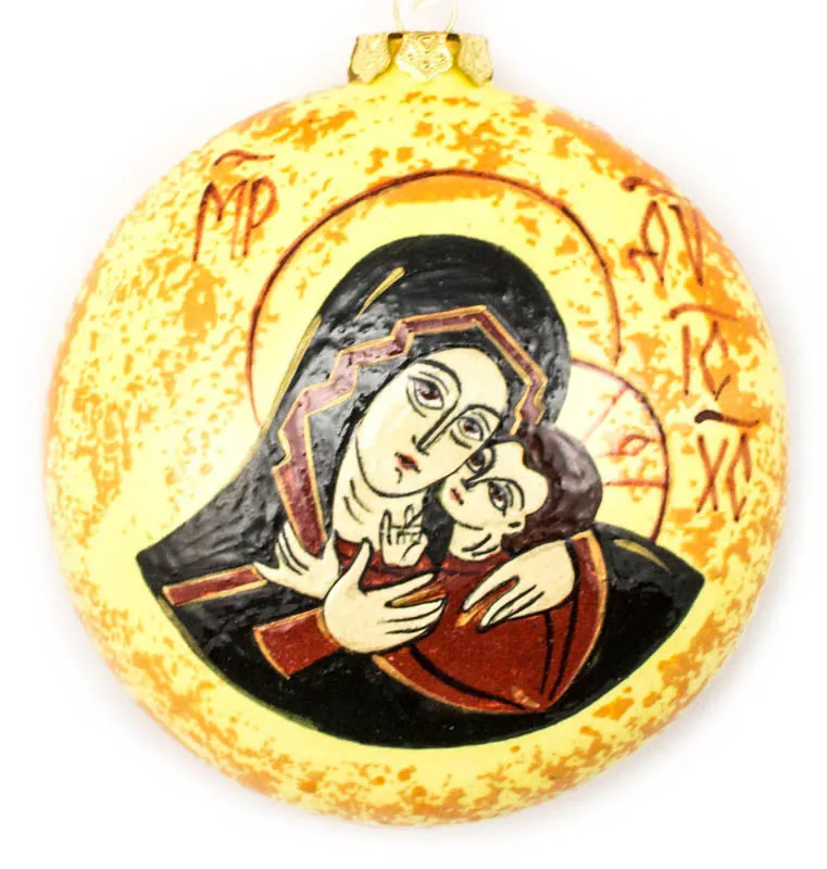 Madonna and Child Large Round Ceramic Ornament