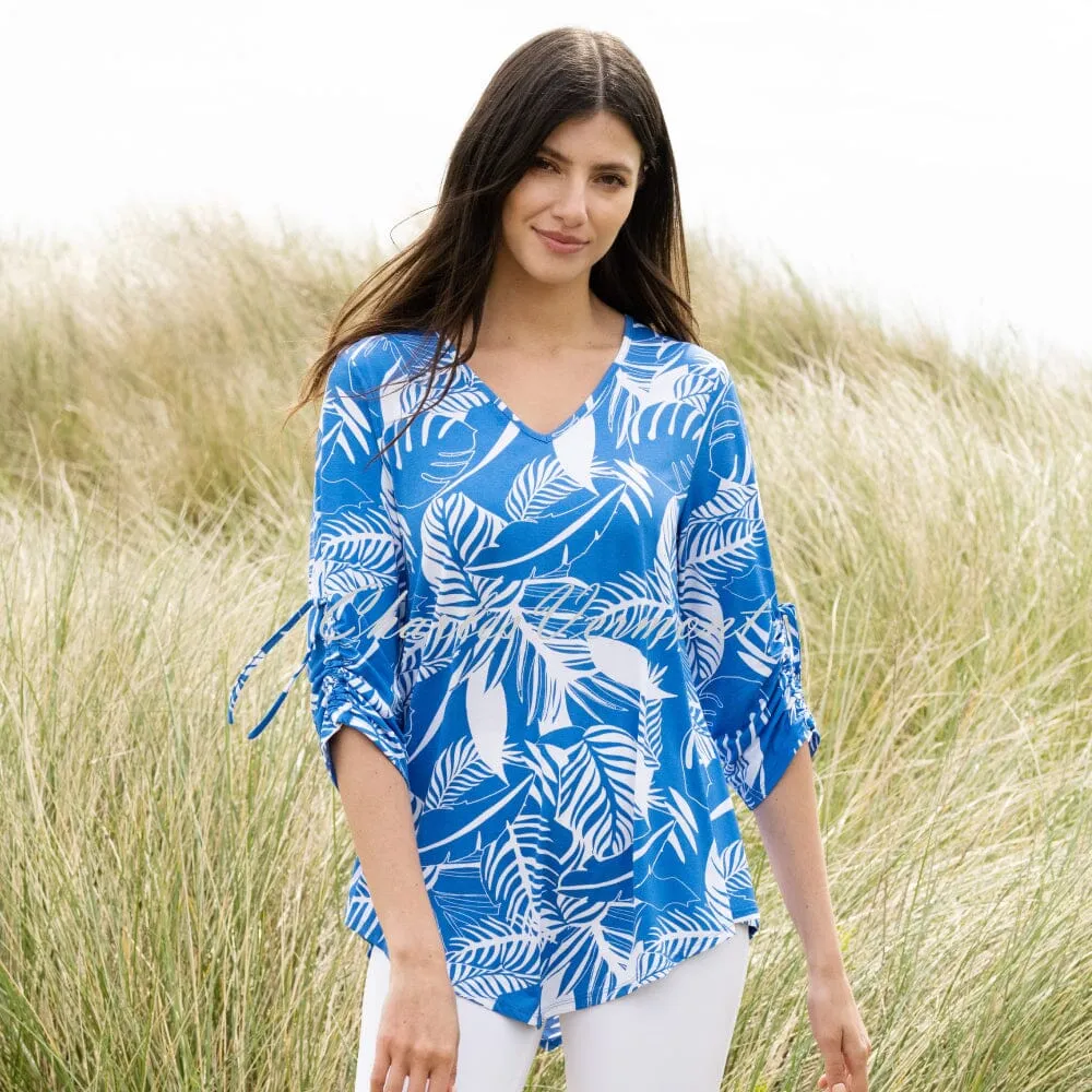 Marble Tunic Top - Style 6961-201 (Deep Blue / White)