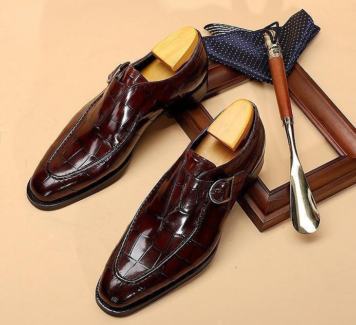 Men  Dress Shoes -  Teodoro Oxford Monk Strap Shoes