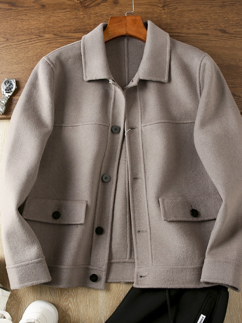 Mens Double Side Wool & Blended Easy Short Coats Autumn and Winter