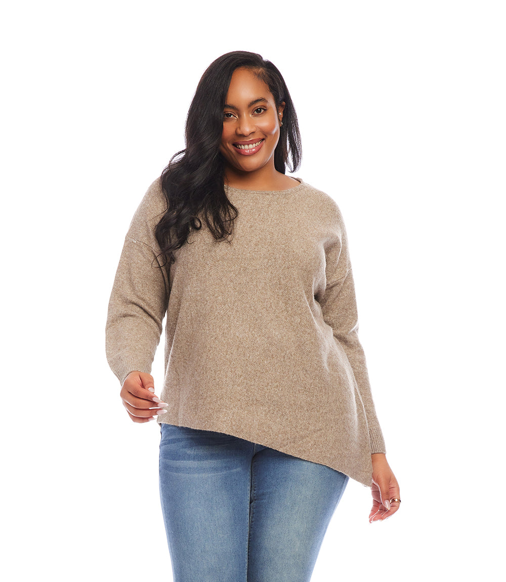 Plus Size Asymmetric Sweater