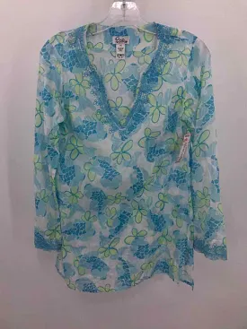 Pre-Owned Lilly Pulitzer Blue Size XS Cotton Tunic Blouse