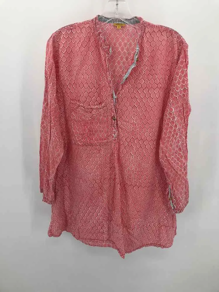 Pre-Owned Roberta Roller Rabbit Pink Size Small Tunic Blouse