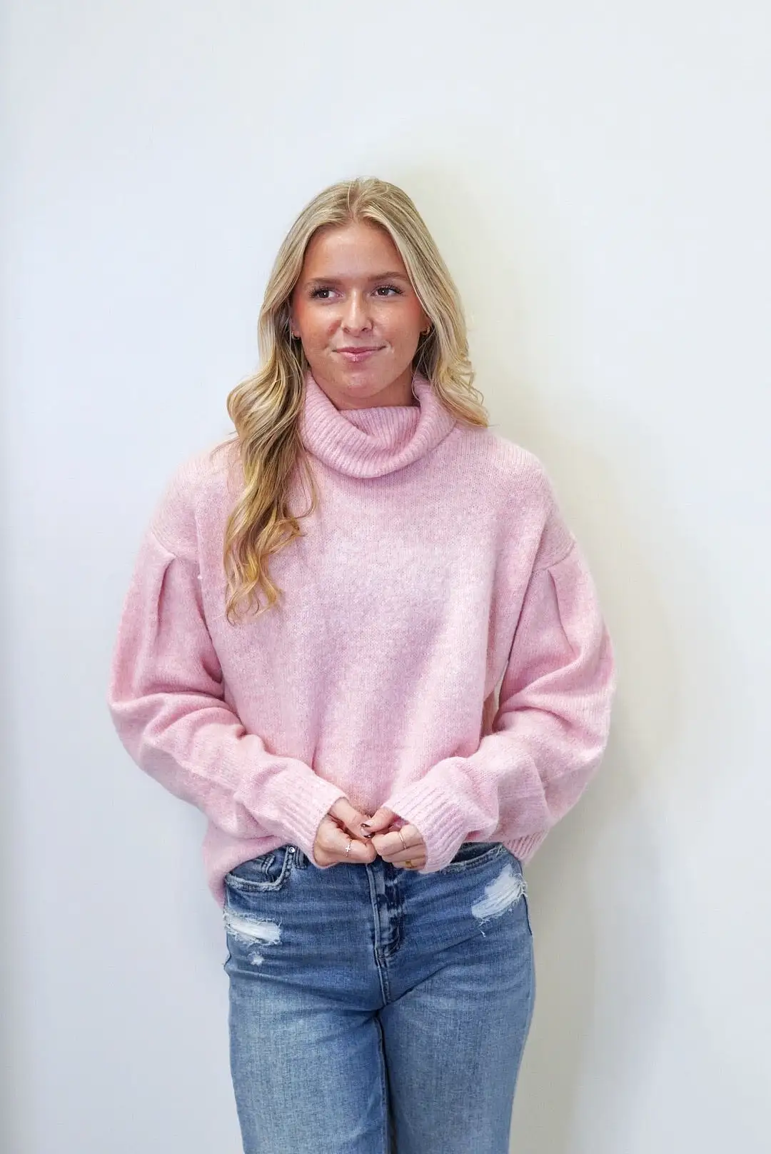 Pretty in Pink Turtleneck Sweater