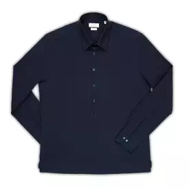 Raimond twill wool half-buttoned shirt