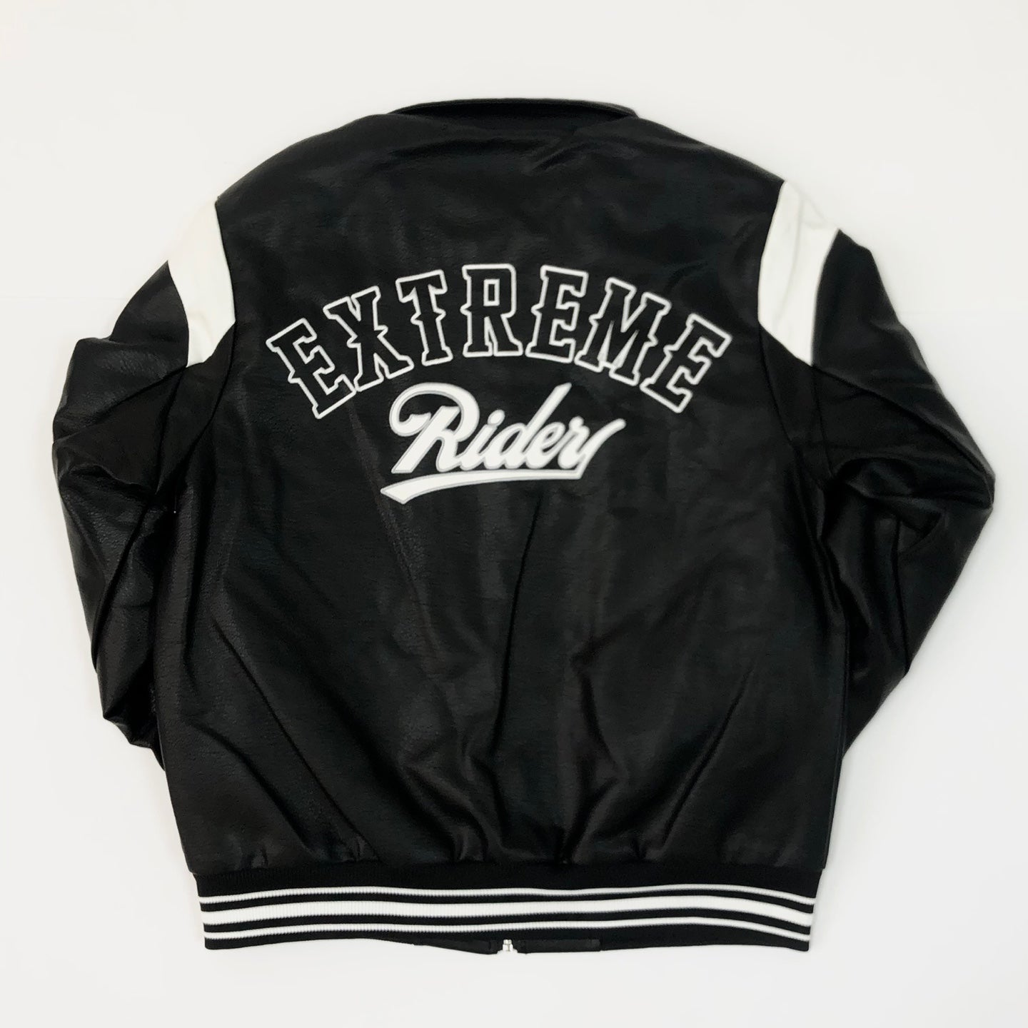 REBEL MINDS Extreme Rider Leather Varsity Jacket