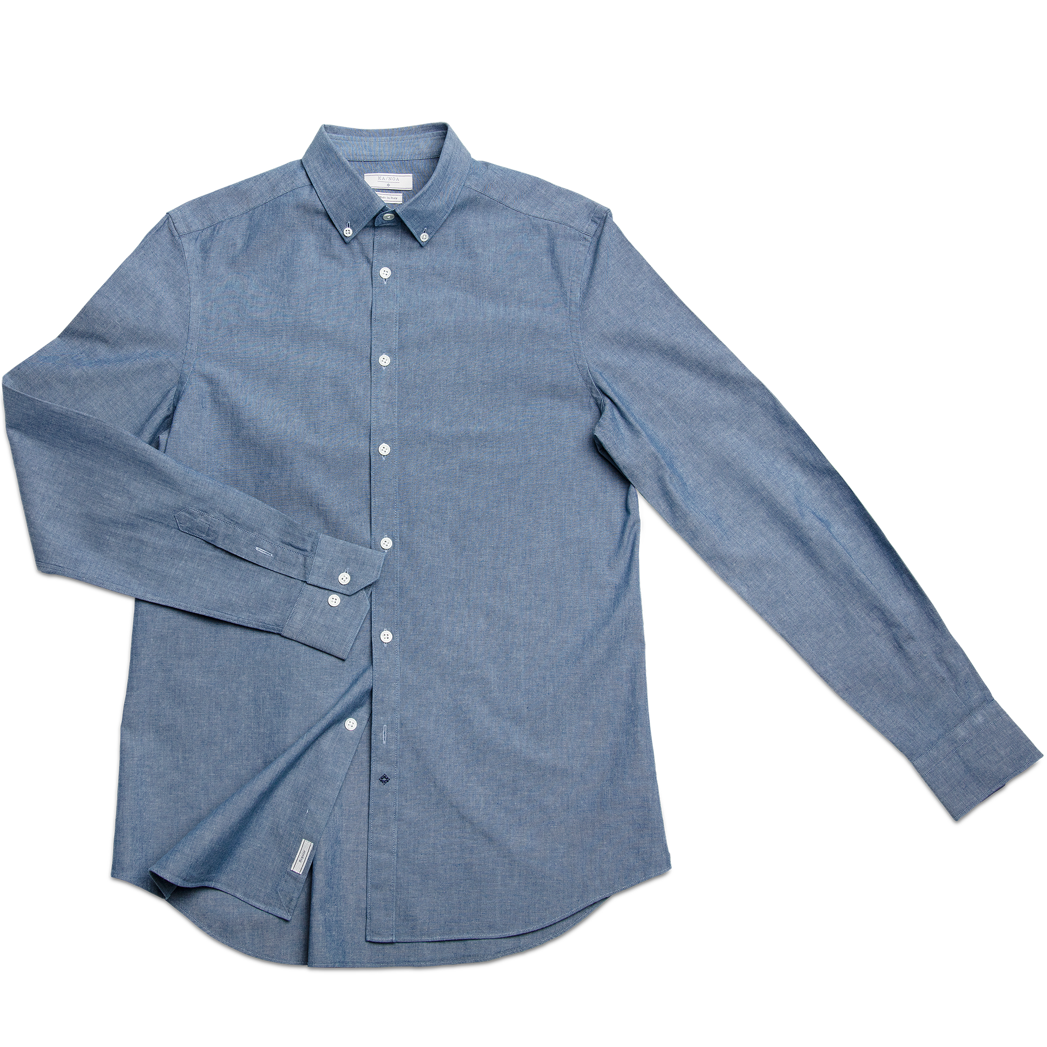 Sandre shirt botton down indigo cotton (ocean blue)