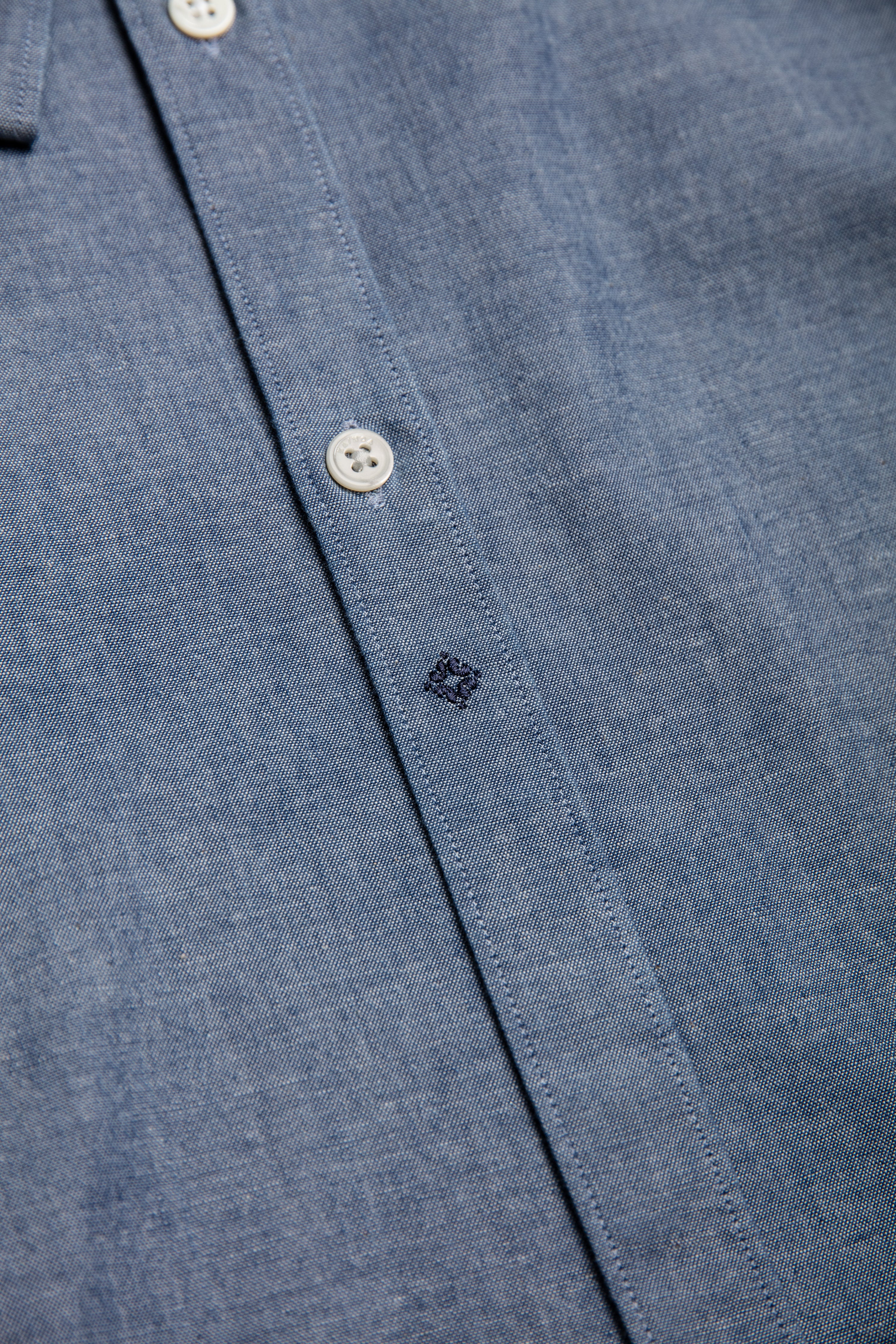 Sandre shirt botton down indigo cotton (ocean blue)