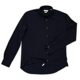 Sandre shirt botton down twill wool (dark blue)