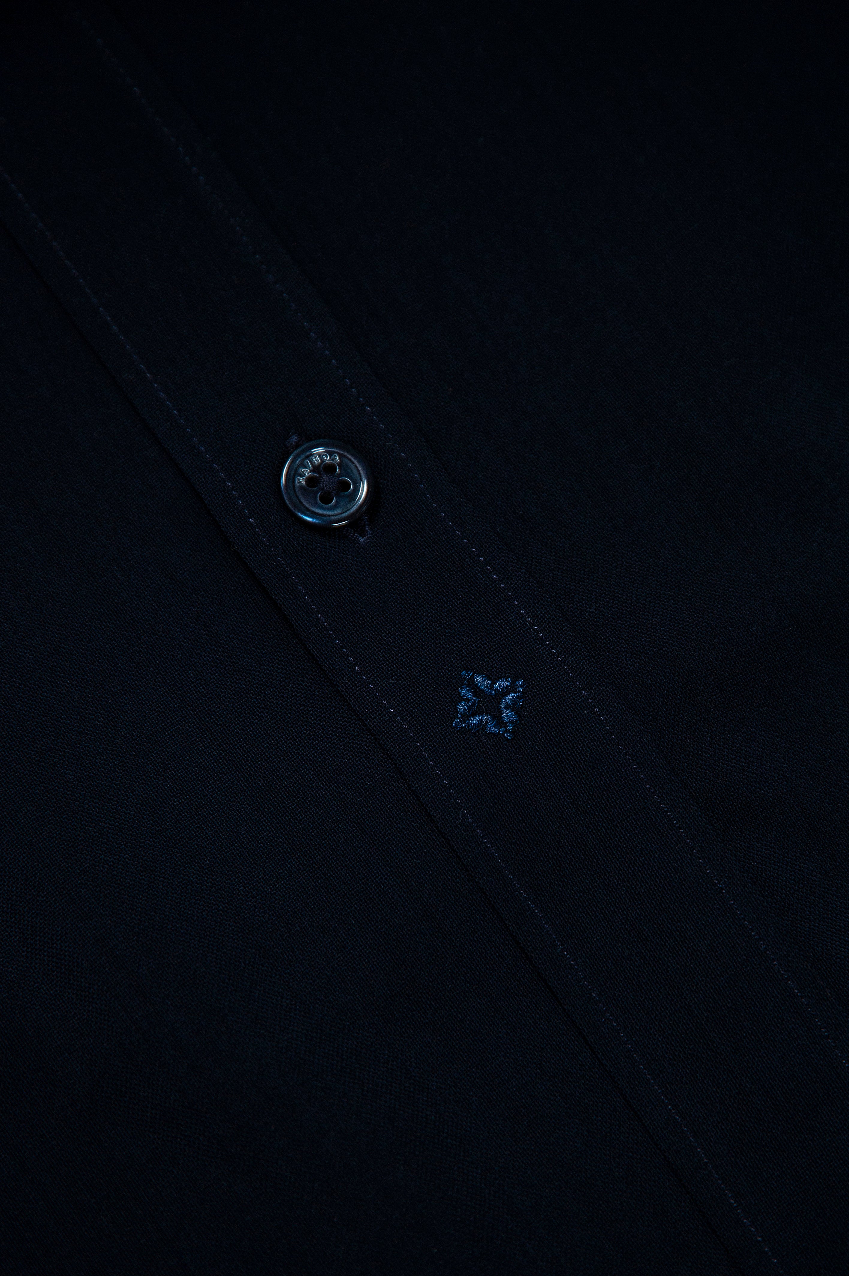 Sandre shirt botton down twill wool (dark blue)