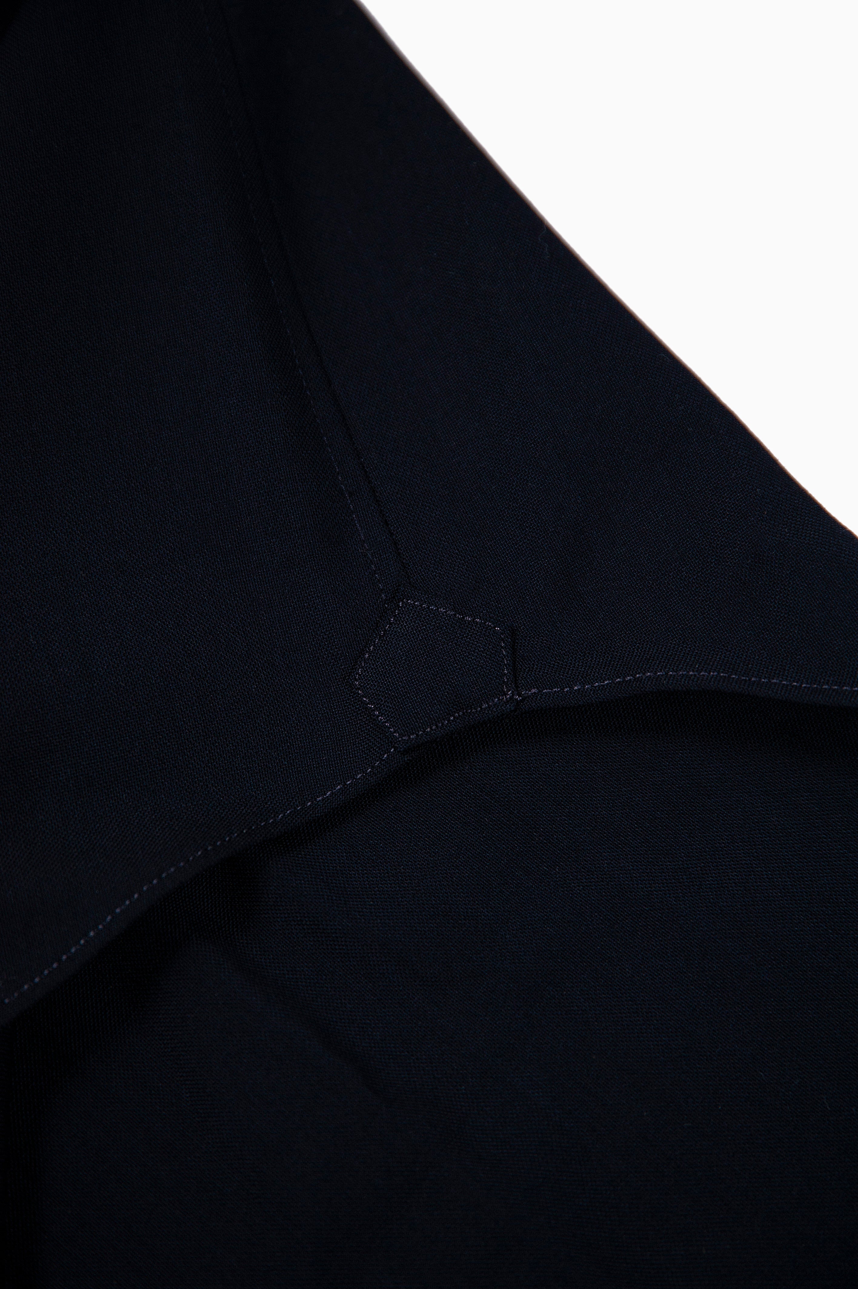 Sandre shirt botton down twill wool (dark blue)