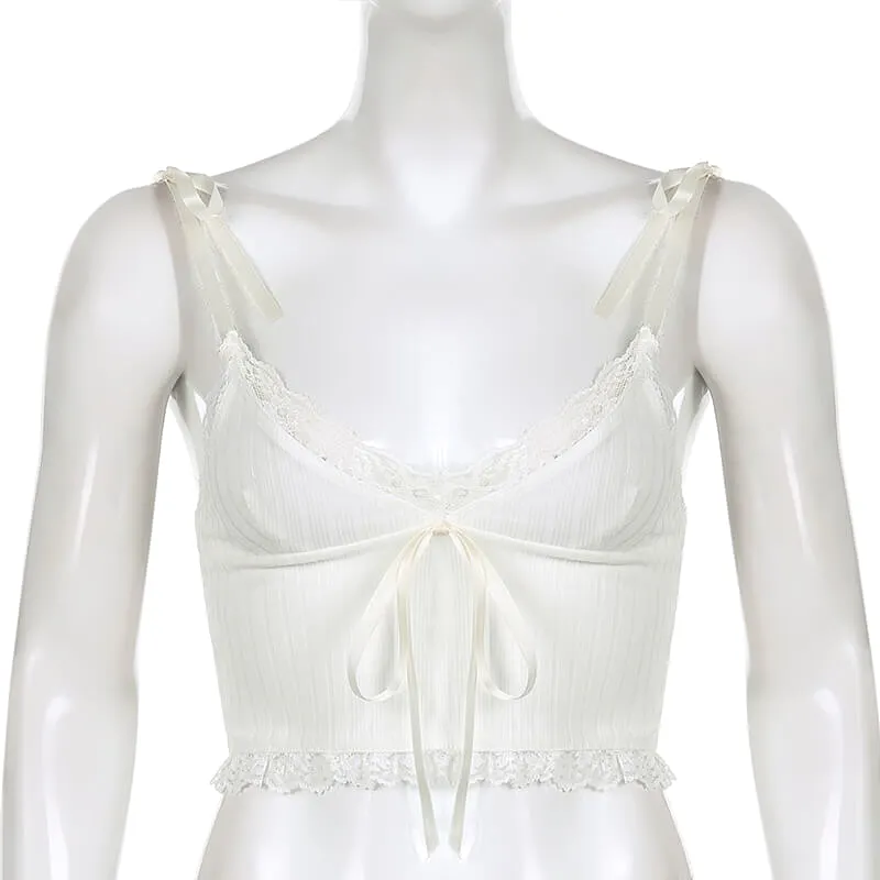 Sexy Spice Girl slim suspender white bow vest BY6004