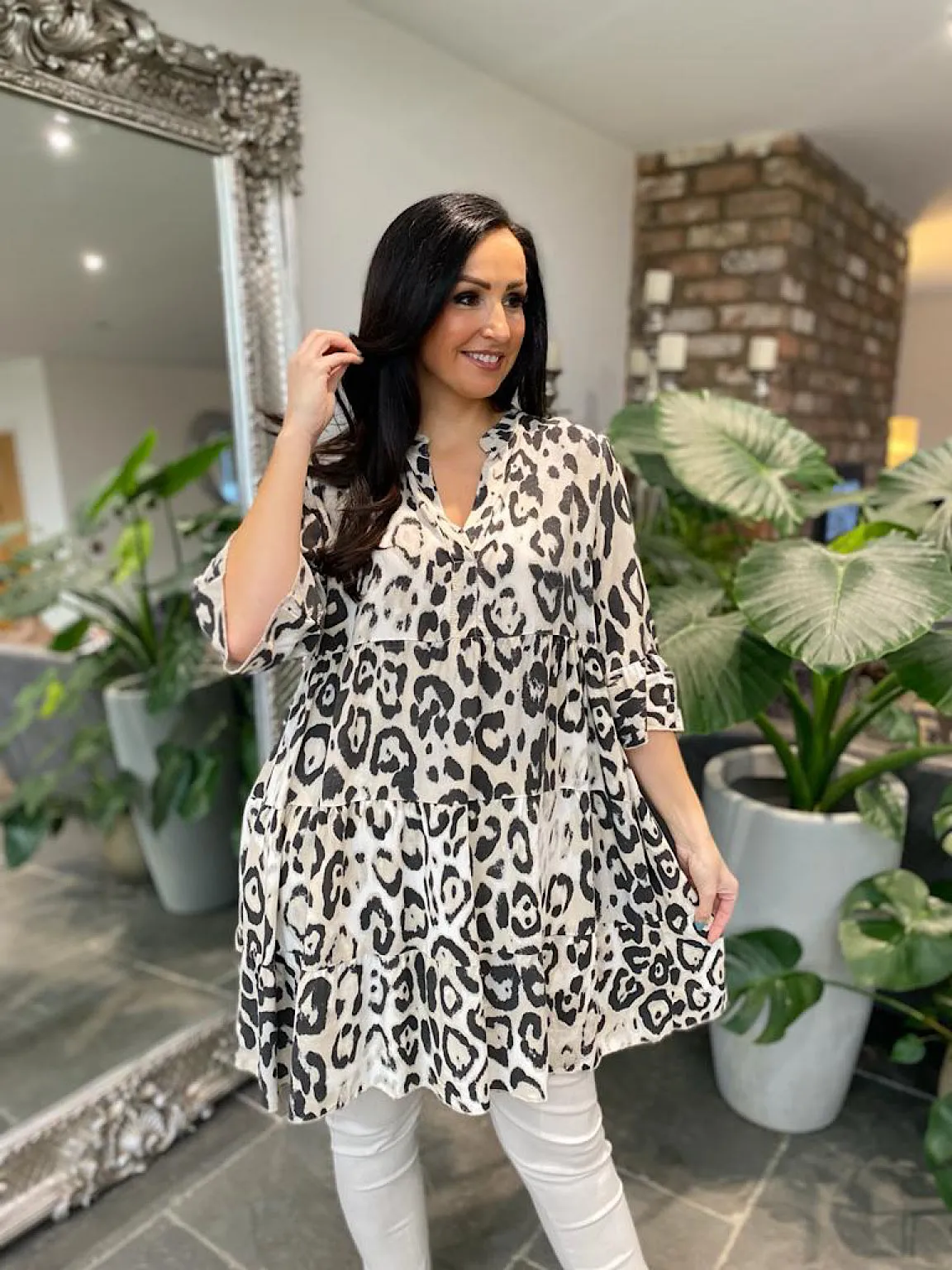 Stone Leopard Tiered Tunic Rachel